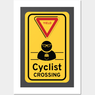 Cyclist crossing Posters and Art